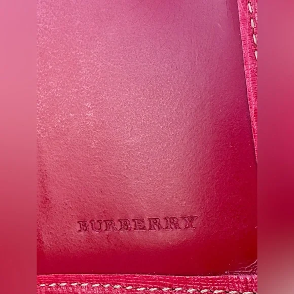 EUC Burberry red leather bifold wallet with COA - Picture 11 of 13